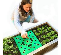 JACKANNA Square Foot Gardening Template with Seed Spreader & Colour Coded Spacer - Includes Seed Spoon and Planting Instructions for Precise Garden Sowing - Ideal for Vegetables and Herbs