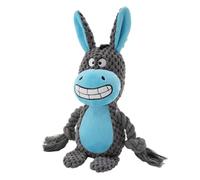JACKANNA Squeaky Plush Dog Toy Knot Toy Pet Chew Toy Cartoon Animals (Donkey)