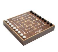 Jackaroo World Nine Mens Morris Board Game, Marble Strategy Game, Solid Wooden Game with 18 Marbles, 2 Player Games, Ancient Board Games, 9 Mens Morris Game Mill, Strategy Games for Adults (Walnut)