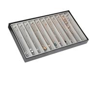 JackCubeDesign 11 Compartments Stackable Leather Jewellery Tray Earring Necklace Bracelet Ring Organizer Display Storage Box(Set of 1, Black, 40.6 x 24.4 x 4 cm)- :MK212-3B