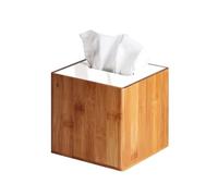 JackCubeDesign Bamboo Square Tissue Box White Acrylic Cover Holder Case Storage Case Stand Box Napkin Holder Organiser(14.8 x 14.8 x 14.4 cm)-:MK340A