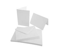 JACKDAW EXPRESS 50 x A7 Smooth White Card Blanks & Envelopes AM258