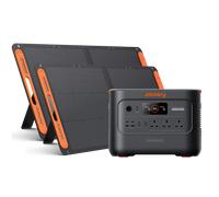 Jackery Explorer 3000 V2 Solar Generator, 3072Wh LiFePO4 Portable Power Station with 2×100W Solar Panels, 2990W Output for Home Backup, RV, Camping & Emergency Use