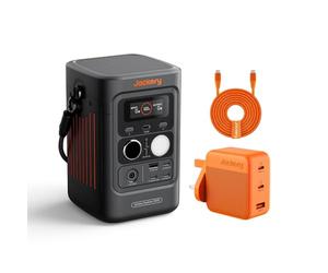 Jackery Explorer 300D Power Bank 288Wh with 102W GaN 3-Port Charger | LiFePO4 Battery Portable Power Station, 300W DC Output, 2-in-1 USB-C Cable Handle, Ultra-Light for Road Trips, Hiking, RVs