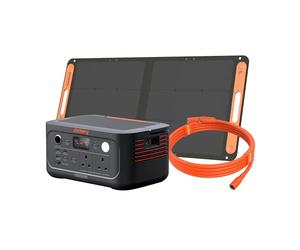 Jackery Explorer 500 v2 Portable Power Station + 100W Solar Panel + 5M Extension Cable, 230V/500W Pure Sine Wave Solar Generator, 500W AC Output Power Station