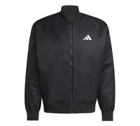 adidas Men's Stadium Bomber Coat, black/off white, M
