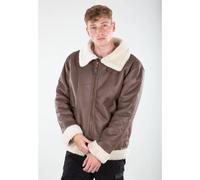 Alpha Industries B-3 Faux Leather Bomber Jacket Leather Jackets for Men Size S - brown