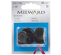 Jacket Buttons, Black, 20mm, 10 Pieces