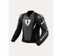 Revit Control perforated Motorcycle Leather Jacket, black/white, size 48