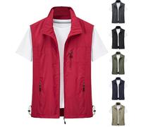 Jacket For Men Quick Dry Gilets Mens Zip Up Vest Casual Vests Lightweight Photography Waistcoat Camping Hunting Tank Top Utility Sleeveless Jacket Breathable Outdoor Gilet Large Size Vest