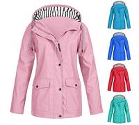 Jacket For Women Long Trench Coats For Women Reflective Jacket Ladies Waterproof Coat Size 18 Womens Jacket Womens Raincoats Waterproof Ladies Short Jackets Raincoat In A Bag,Pink4,XXL