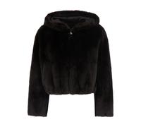 Jacket in Tech Fabric with Brown Mesh Details for Women - female - PINKO - Faux Fur & Shearling Jackets - Brown - S - Jackets S