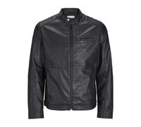 JACK & JONES Men's Jjedylan Pu Biker Jacket Noos Biker Jacket, black, M