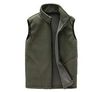 Jacket Men Small Sport Jacket Sleeveless Zip Coat Warm Vest Couples Pockets Men's Coats & Jackets Mens under Clothes (Army Green, XXXL)