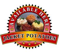 Jacket Potato Sold Here Sticker - Catering Sign Window Decal Cafe Restaurant Ice Cream (Medium A4)