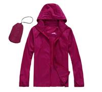 Jacket Women Rain Jacket All Season Solid Color Packable Lightweight Windproof Hooded Rainwear for Outdoor Travel Hiking Cycling, RD2, S
