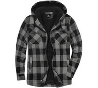 JACKETOWN Men's Fleece Jackets Checked Flannel Shirt Long Sleeve Casual Work Plaid Shirt Full Zip Up Warm Hoodie WinterJacke Outwear Lined Padded Lumberjack Checked