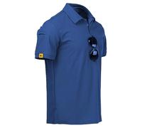 JACKETOWN Mens Polo Shirt Short Sleeve Breathable Tennis Shirt Summer Polo Shirts for Men Button Front T-Shirts Casual Sport Shirt Basic Regular-Fit Shirt, XXL, 012-blue-2