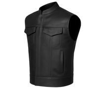 Jackets 4 Bikes SOA Men's Leather Vest Anarchy Motorcycle Biker Club Concealed Carry Outlaws 3XL