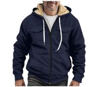 Jackets for Men Men's Western Jackets Sherpa Lined Flannel Men Mens Jacket Western Vest for Men Tactical Jacket Men Jacket for Men Leather Coat Men Chamarras Para Hombres Para Frio（1-Navy,3X-Large）