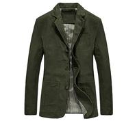 Jackets for Men UK, Mens Blazer Button Down Suit Jackets Plain Long Sleeve Collared Casual Regular Fit Jackets Vintage Solid Color Blazers Office Work Jackets Coats with Pocket Army Green