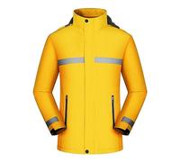Jackets for Men Uk Waterproof Men's Mountain Windproof Ski Jacket Windproof Raincoats Winter Warm Hooded Coats Mens Thicken Snowboard Jackets (Yellow,XL)