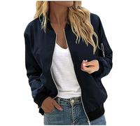 Jackets for Women UK Clearance Women's Zip Up Sweatshirts Bomber Jacket Coat Fall Long Sleeve Hoodless Baseball Jackets Trendy Casual Lightweight Outwear Coats