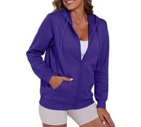 Jackets For Women UK Fleece Jacket Women Lightweight Oversized Zip Up Hoodie Casual Fall Winter Sweatshirts With Pockets Warm Sweaters Coats Basic Cardigan Sports Running Coat Tops Fall Winter Outfits