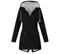 Jackets for Women UK Solid Softshell Rain Jacket Outdoor Plus Size Hooded Windproof Loose Coat Waterproof Raglan Cuff Hooded Raincoat Overcoat Winter Warm Jacket Camping Outerwear S-XXL Clearance