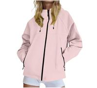 Jackets for Women UK Waterproof Rain Coat Softshell Windbreaker Ladies Raincoat Zip Up Jacket Functional Rain Coats Outdoor Hiking Activewear Breathable Sportswear Lightweight Raincoats