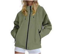 Jackets for Women UK Waterproof Rain Coat Softshell Windbreaker Ladies Raincoat Zip Up Jacket Functional Rain Coats Outdoor Hiking Activewear Breathable Sportswear Lightweight Raincoats