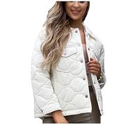 Jackets for Women UK Winter Plush Coats Womens Ladies Solid Turn-Down Neck Button Jacket Coat Outwear Ladies Casual Warm Open Front Cardigans Pullover Sweatshirts White