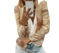 Jackets for Women UK Womens Metallic Festival Outfit Jacket Blazers Suit Sequin Top Lightweight Clubwear Zip Up Stylish Jacket Baseball Coats for Festival Party Night Club Wear Carnival Rave Outfits