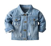 Jackets Teenager Girls Pockets Top Coat Button Denim Down Baby Jacket Jeans Toddler Boys Coat & Jacket Children's Backpack Boys 6 Years, blue, 3-4 Years