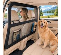 jackfru Dog Guard Car Back Seat & Boot 127 x 142 x 81 cm Dog Protective Net with Reinforced Viewing Net & Metal Frame, Universal Dog Barrier for SUV Cars Pickup Vehicles