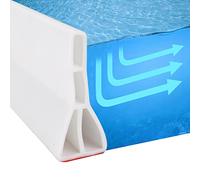 jackfru Self-adhesive water dam, Shower Barrier, 7.62 cm height, White/Grey (1.5 m)