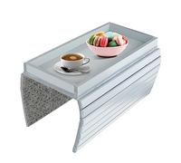 jackfru Sofa Tray, Sofa Back Shelf, Sofa Tray with Wooden Bamboo Couch Tray Armrest, Non-Slip Couch Armrest Table, Sofa Drink Holder Shelf (Grey)