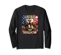 Jackie And Shadow Bald Eagle On US American Flag Long Sleeve T-Shirt