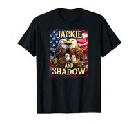Jackie and Shadow Bald Eagle On US American Flag Value Graphic T-Shirt
