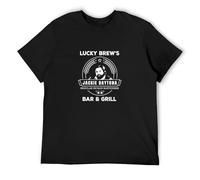 Jackie Daytona Lucky Brew S Bar and Grill Shirt What We Do in The Shadows Dmn T-Shirts Short Sleeve T-Shirt - Tee Black O Neck Tee