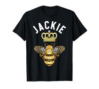 Jackie Name Jackie Birthday Gifts Queen Crown Bee Jackie T-Shirt