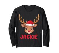 Jackie Reindeer Funny Christmas Xmas Pajamas for Jackie Long Sleeve T-Shirt