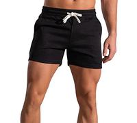 JackieLove Men's 3" Short Slim Fitted Gym Workout Sweat Running Exercise Athletic Lounge Shorts, Black-2043, XX-Large