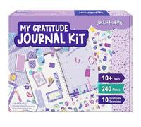 jackinthebox Gratitude Journal Kit for Girls Ages 8-12, 242 pcs, Scrapbooking Journaling Set for Teen & Tween Girls,10 Fun Gratitude Exercises, Journal Art & Craft Kit for Girls 8 9 10 11 12