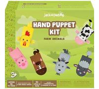 jackinthebox Hand Puppet Making Kit - 6 Farm Animals Felt Puppet Craft Kit for Kids, Great Craft Gifts for Kids Ages 4-8 Years to Make Your Own Puppets.