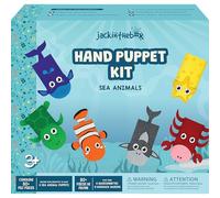 jackinthebox Hand Puppet Making Kit - 6 Sea Animals Felt Puppet Craft Kit for Kids, Creative DIY Arts & Crafts Kit Make Your Own Puppets for Storytelling Role Play, Great Craft Gifts for Kids Ages 4-8