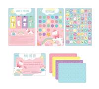 jackinthebox Unicorn Potty Training Sticker Charts for Toddler Girls, 100+ Glitter Stickers, 320+ Printed Stickers, Achievement Certificate | Potty Training Reward Chart for Kids, Kids Reward Chart
