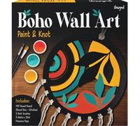 jackinthebox Unwynd Boho Wall Art - Paint & Knot Craft Kit Paint 10" MDF Round Cutout and Learn Beautiful Macrame Knots, Craft Activity for Adults, Ideal for Home Decoration,Gift for Adults and Teens