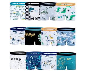 JackLoveBriefs Boys Boxer Shorts Cotton Dinosaur Polar Bear Pattern Boy Underwear 12 Pack, 1-3 Years, White, Size: S