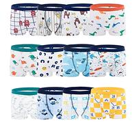 JackLoveBriefs Boys Boxer Shorts Cotton Dinosaur Polar Bear Pattern Boy Underwear 12 Pack, 4-5 Years, Multicolor, Size: M